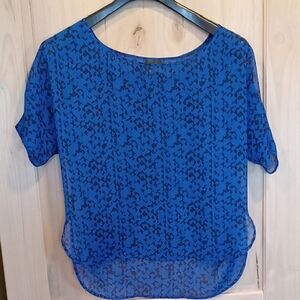 Blue Patterned Women's Top